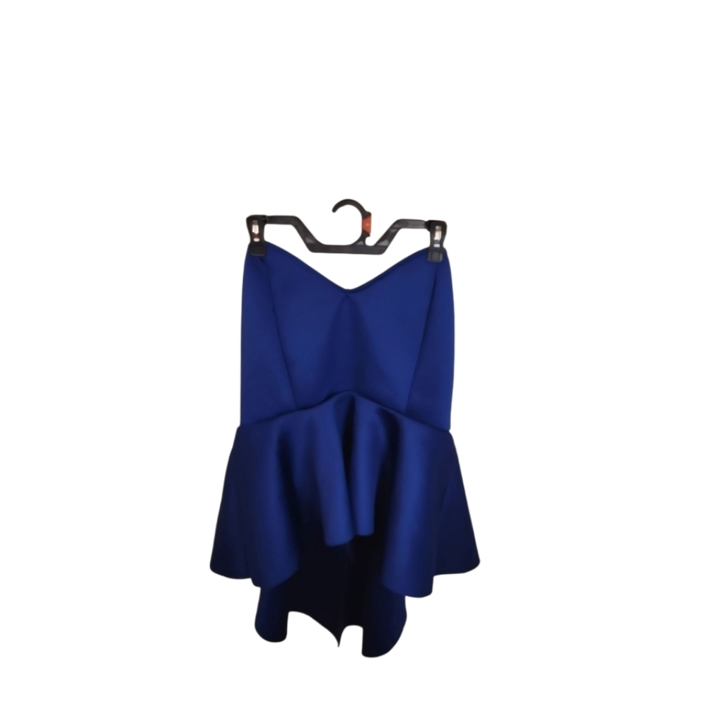 Fashion To Figure Royal Blue Women's Hi-low Peplum Off The Shoulder Top